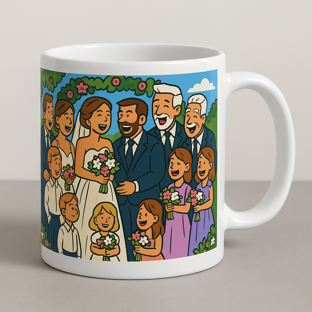 Photo transformée en cartoon pour Photo de mariage