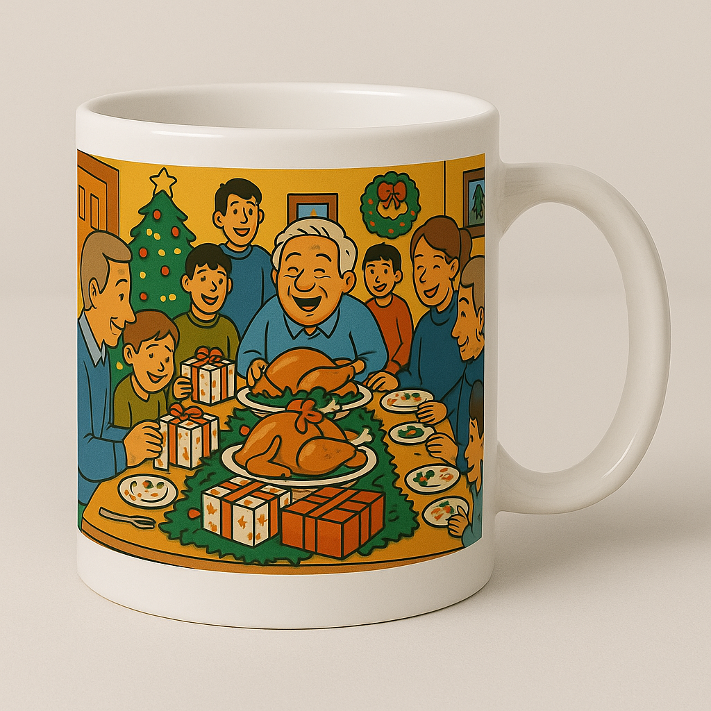 Photo transformée en cartoon pour Souvenir de Noël
